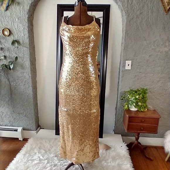 Revelry | Dresses | Gold Sequin Dress | Poshmark
